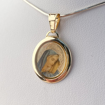 Žluté zlato přívěsek madonka barevná